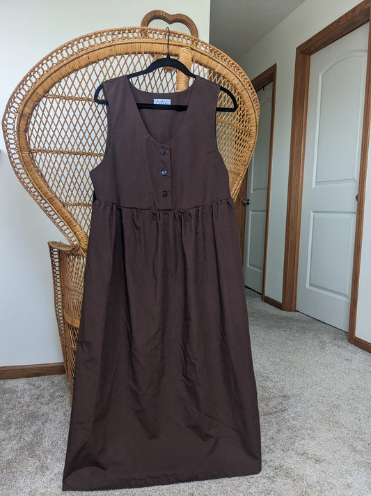1990s chocolate pinafore dress Dress Rad Bonnie's Vintage