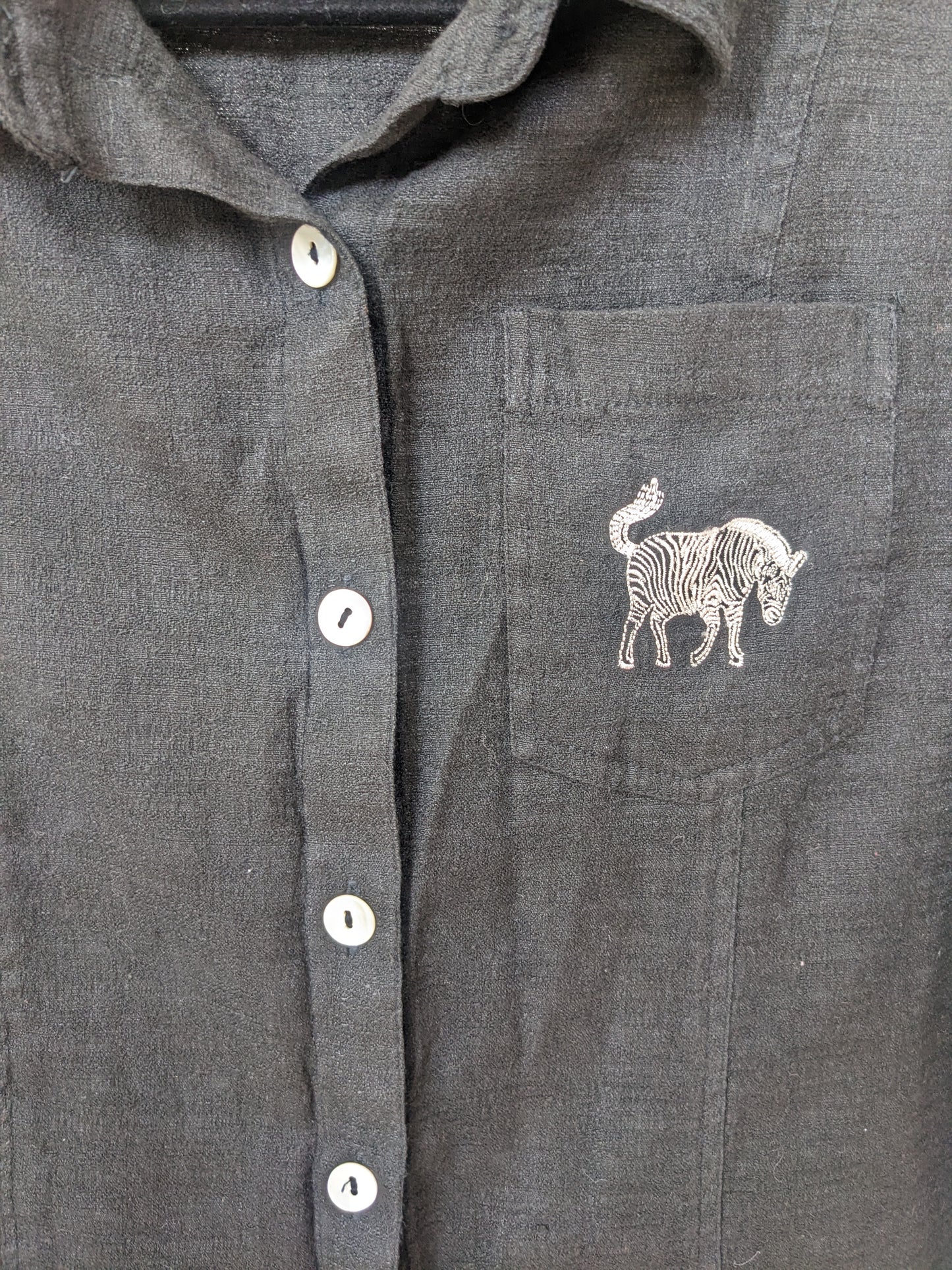 1990s zebra button up