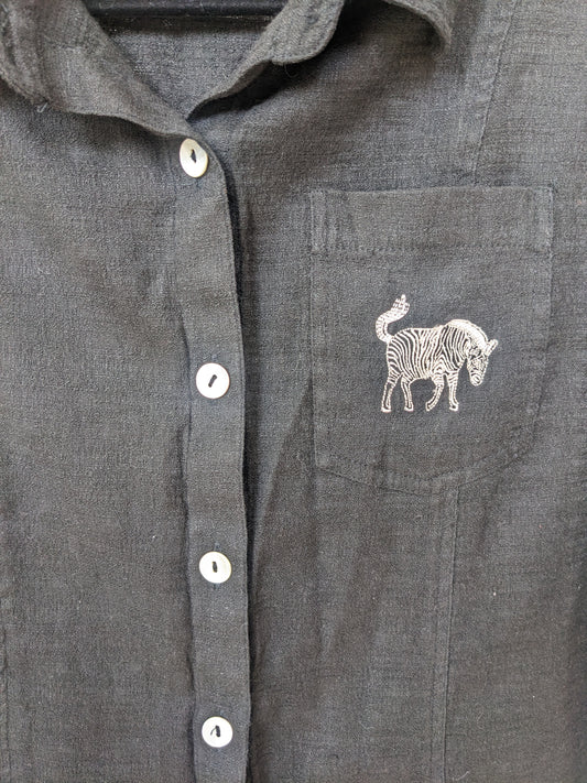 1990s zebra button up Shirt Rad Bonnie's Vintage