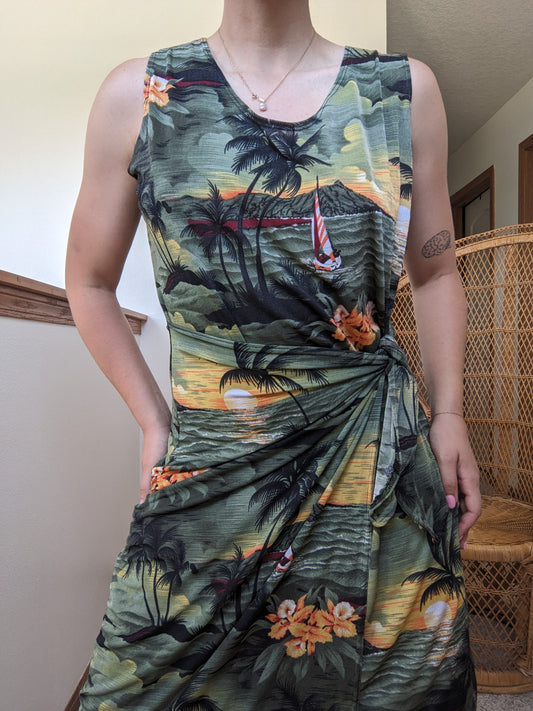 1980s palm tree swim cover-up Swim Rad Bonnie's Vintage