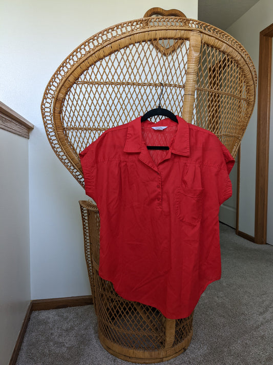 1980s cherry red top Shirt Rad Bonnie's Vintage