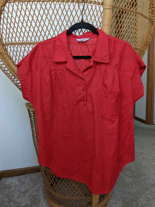 1980s cherry red top Shirt Rad Bonnie's Vintage