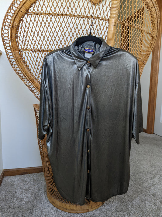 1980s metallic button up shirt Shirt Rad Bonnie's Vintage