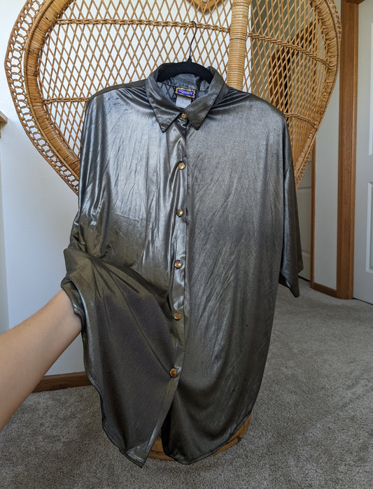 1980s metallic button up shirt Shirt Rad Bonnie's Vintage