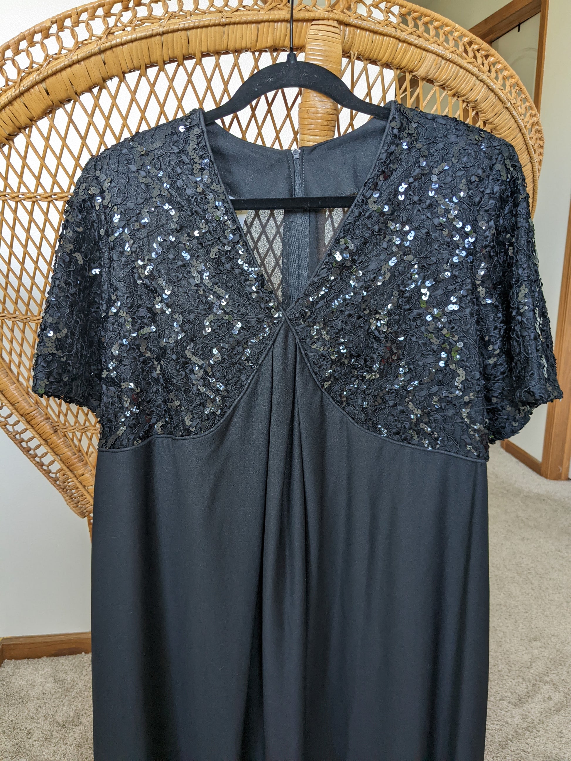 1980s black sequin dress Dress Rad Bonnie's Vintage