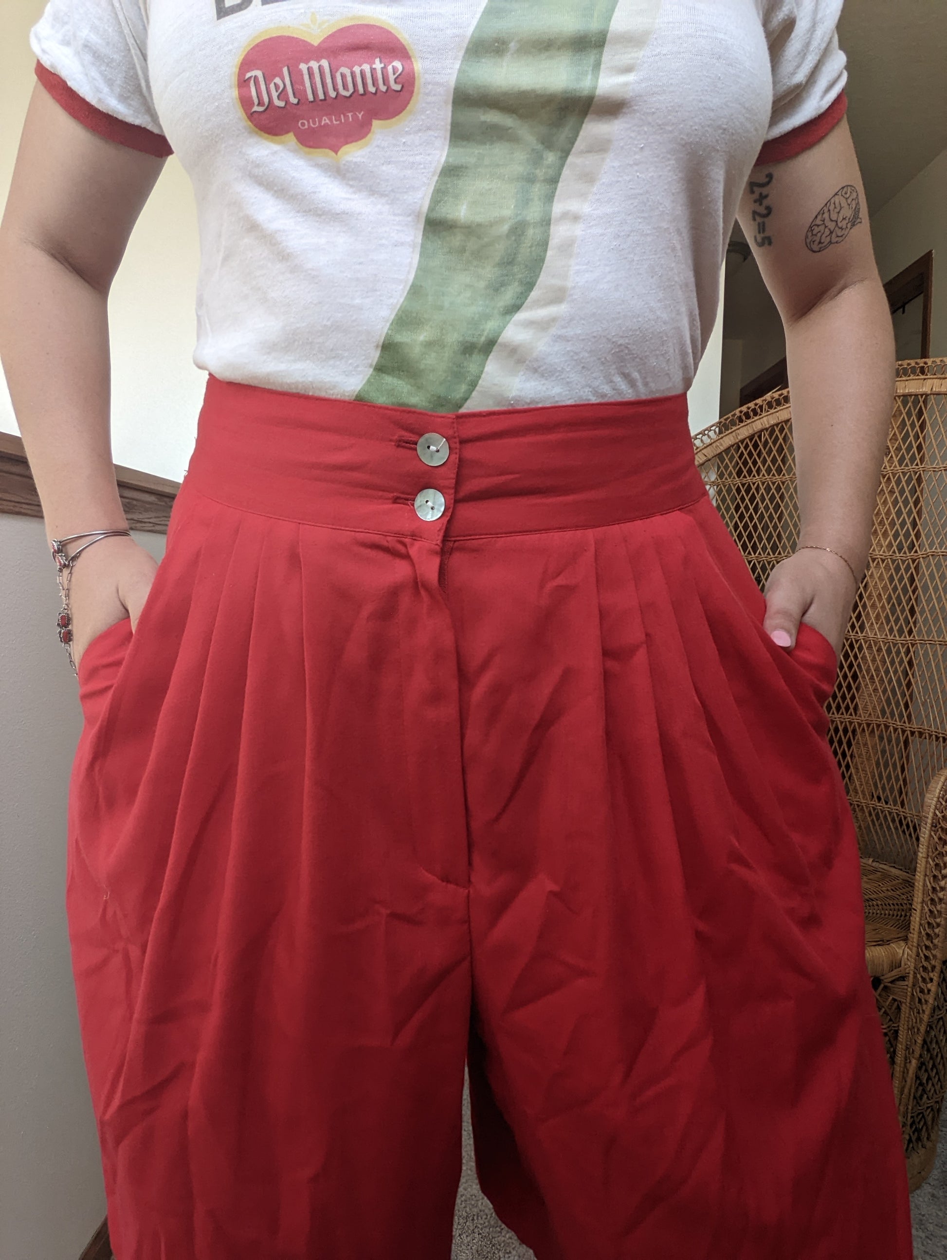 1980s union made red shorts Pants Rad Bonnie's Vintage