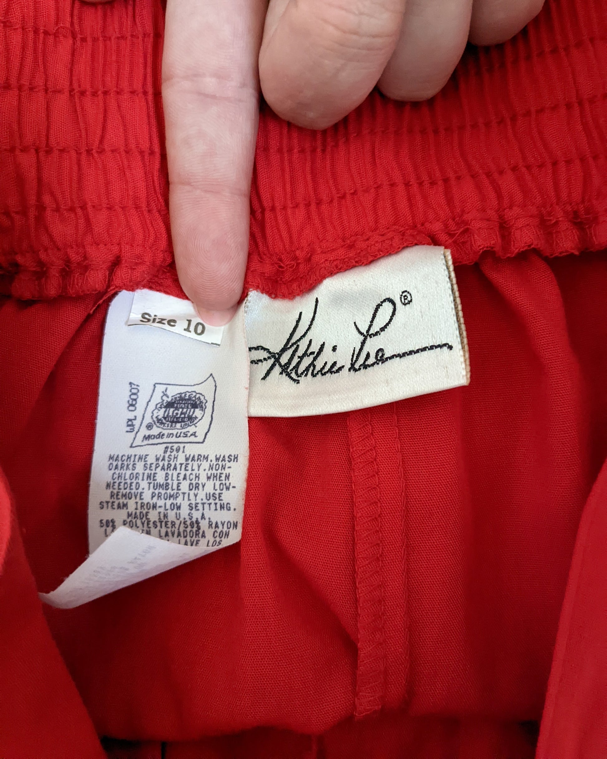 1980s union made red shorts Pants Rad Bonnie's Vintage