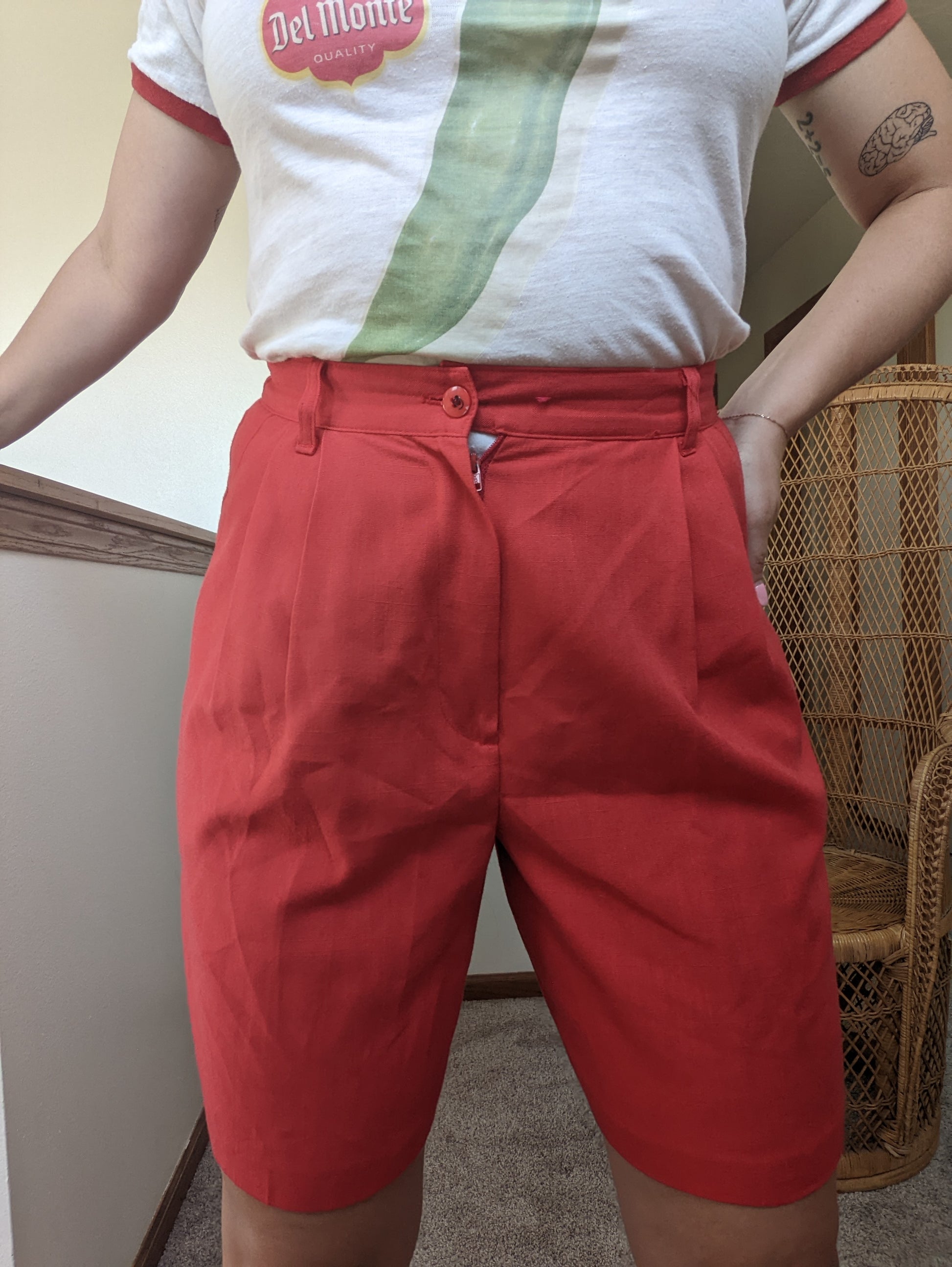 1980s red Bermuda shorts Pants Rad Bonnie's Vintage