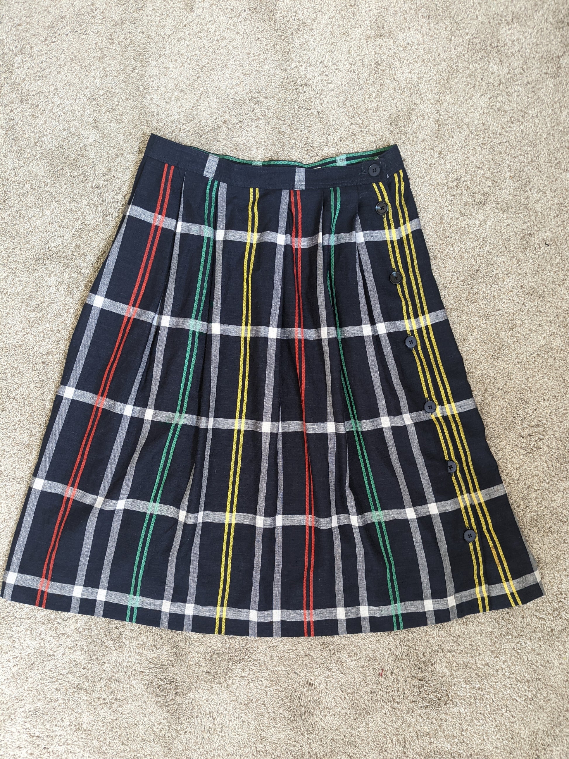 1980s plaid button skirt Skirt Rad Bonnie's Vintage