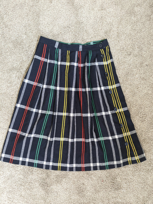 1980s plaid button skirt Skirt Rad Bonnie's Vintage