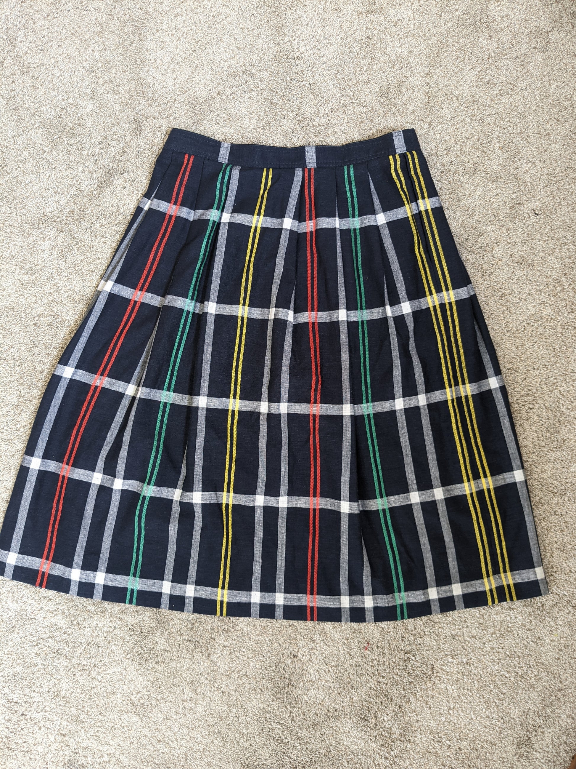 1980s plaid button skirt Skirt Rad Bonnie's Vintage
