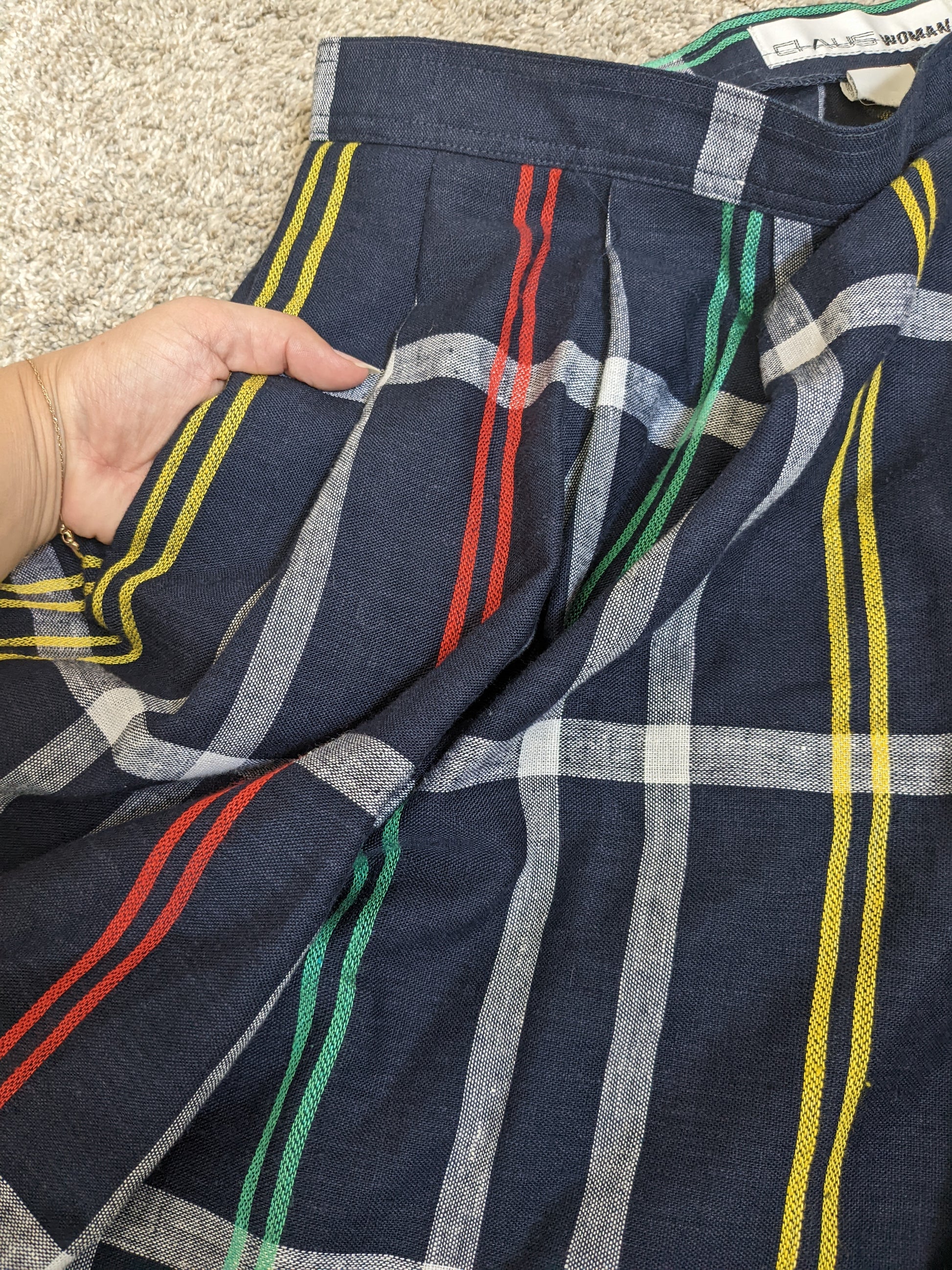 1980s plaid button skirt Skirt Rad Bonnie's Vintage