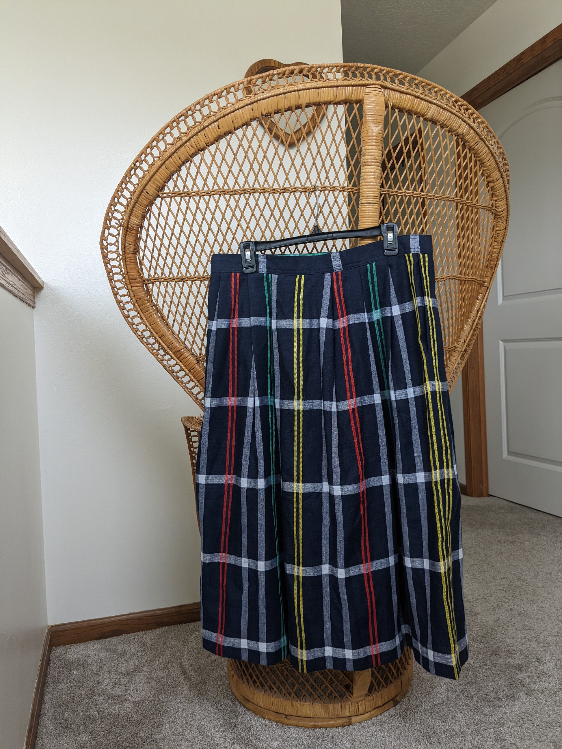 1980s plaid button skirt Skirt Rad Bonnie's Vintage
