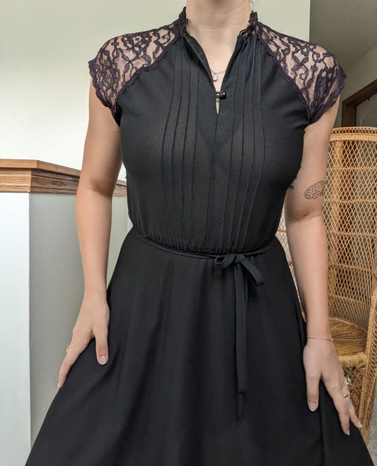 1970s black lace dress Dress Rad Bonnie's Vintage