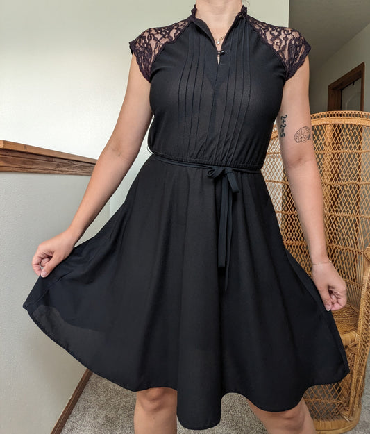 1970s black lace dress Dress Rad Bonnie's Vintage