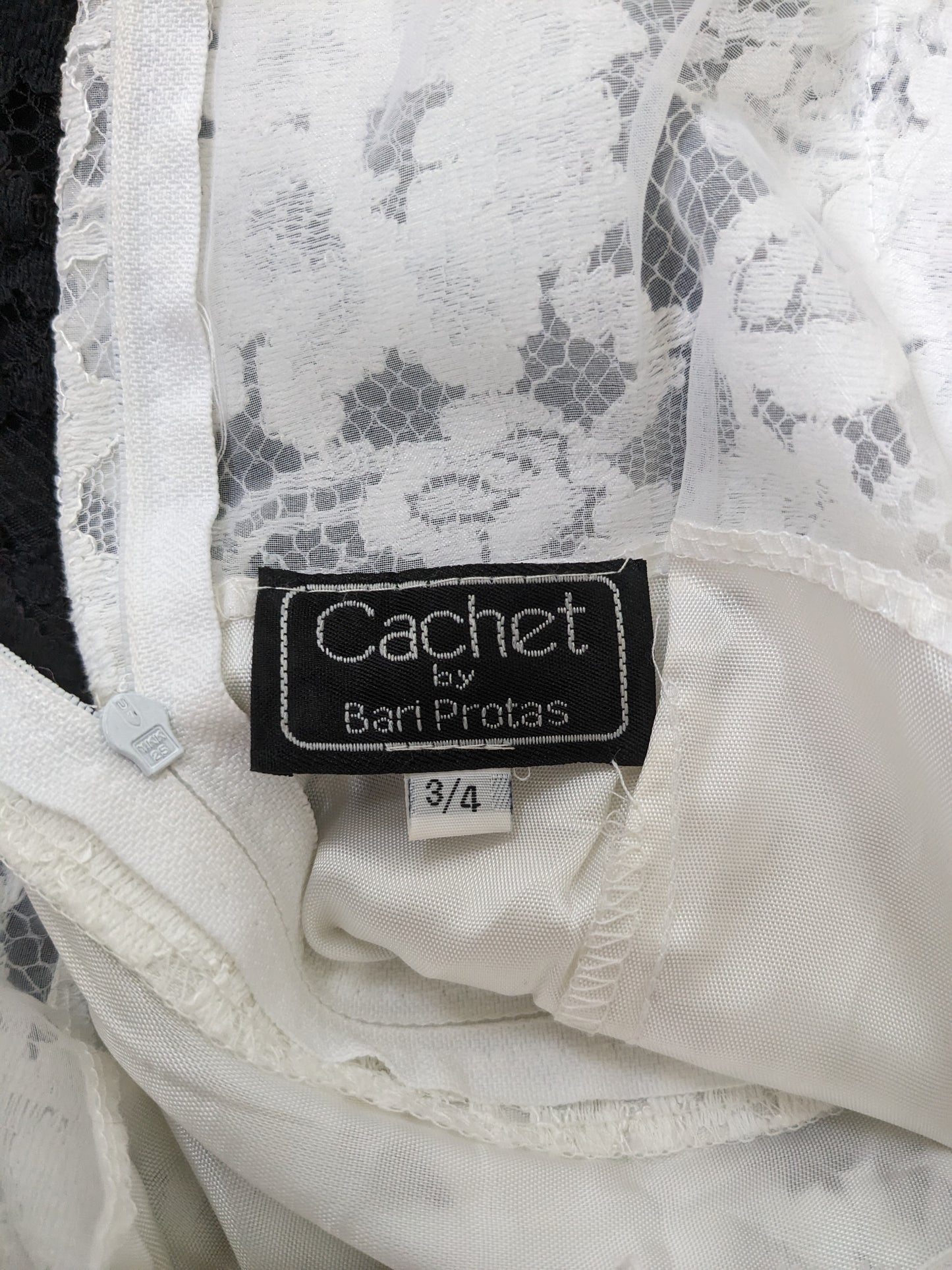 1980s black and white lace dress