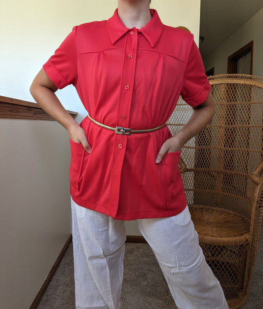 1970s red top Shirt Rad Bonnie's Vintage