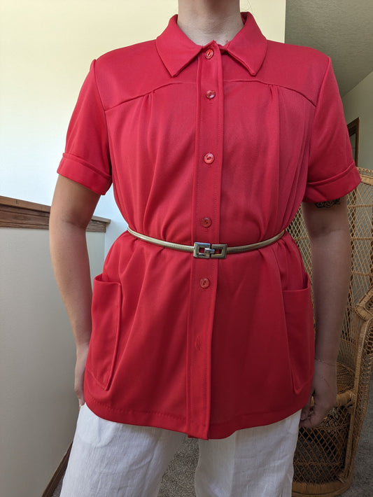 1970s red top Shirt Rad Bonnie's Vintage