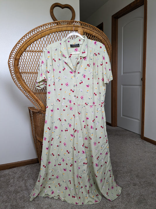 1980s cherry lime dress Dress Rad Bonnie's Vintage