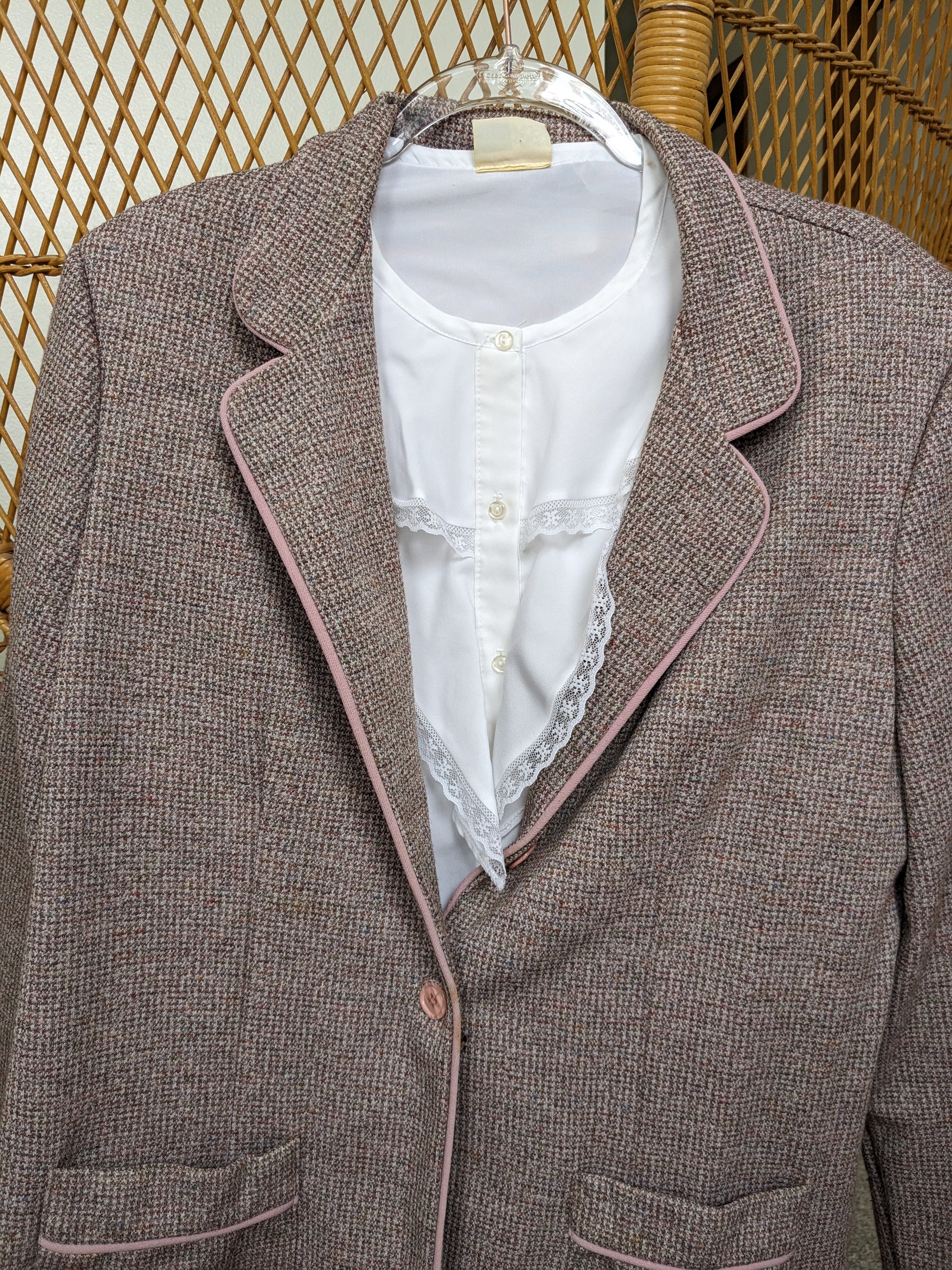 1970s Sears ruffle white blouse Button Down Shirt Rad Bonnie's Vintage