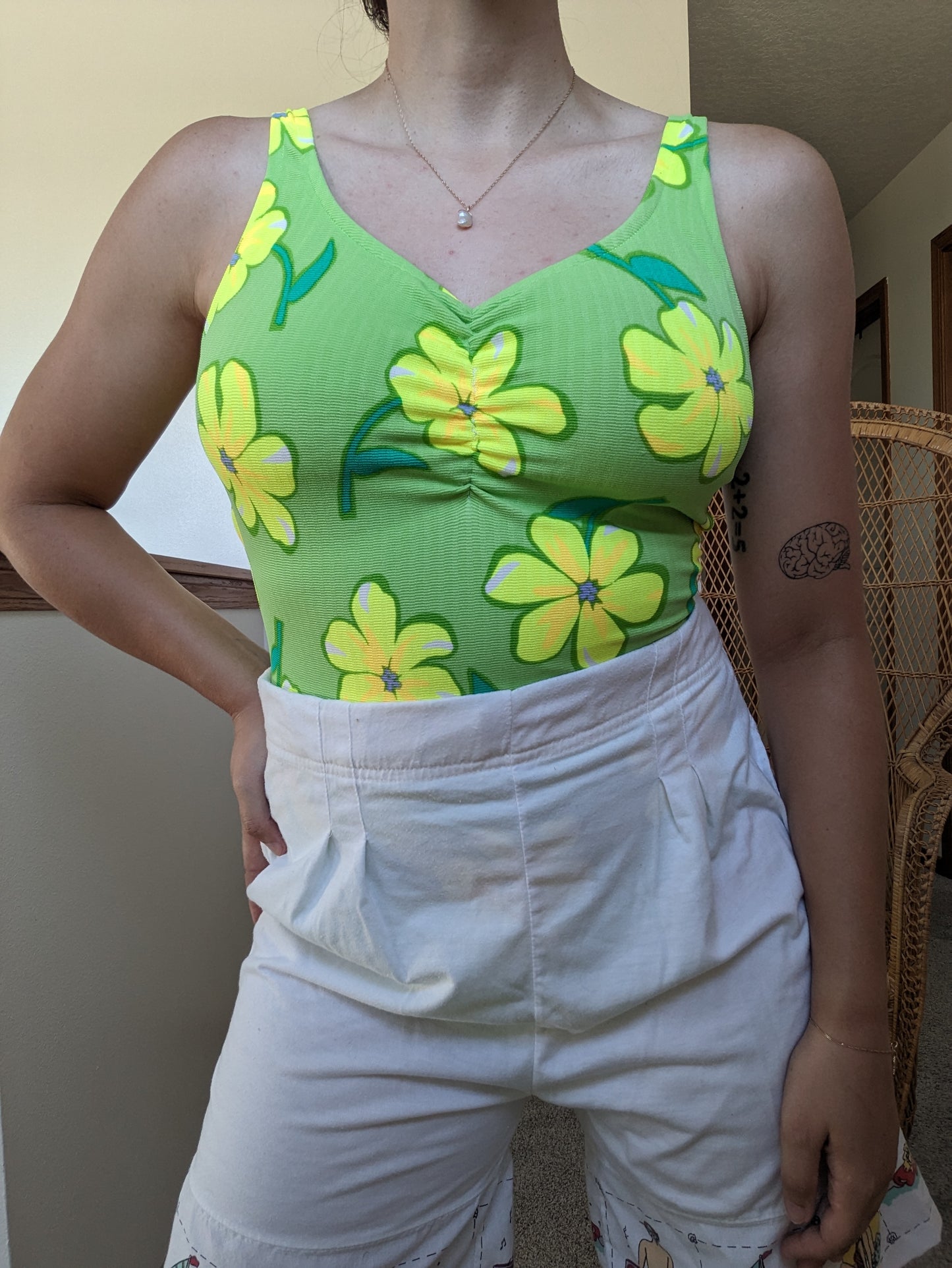 1990s Jantzen division hibiscus swimsuit