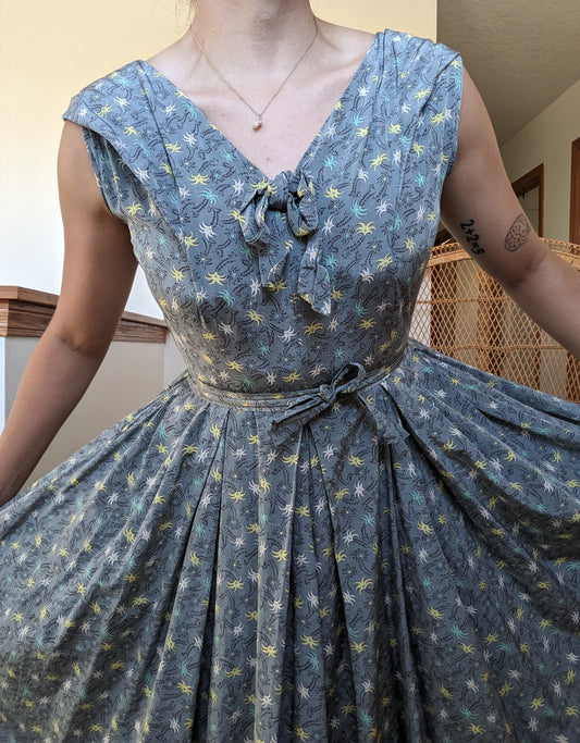 1940s/50s palm tree/firework dress Dress Rad Bonnie's Vintage