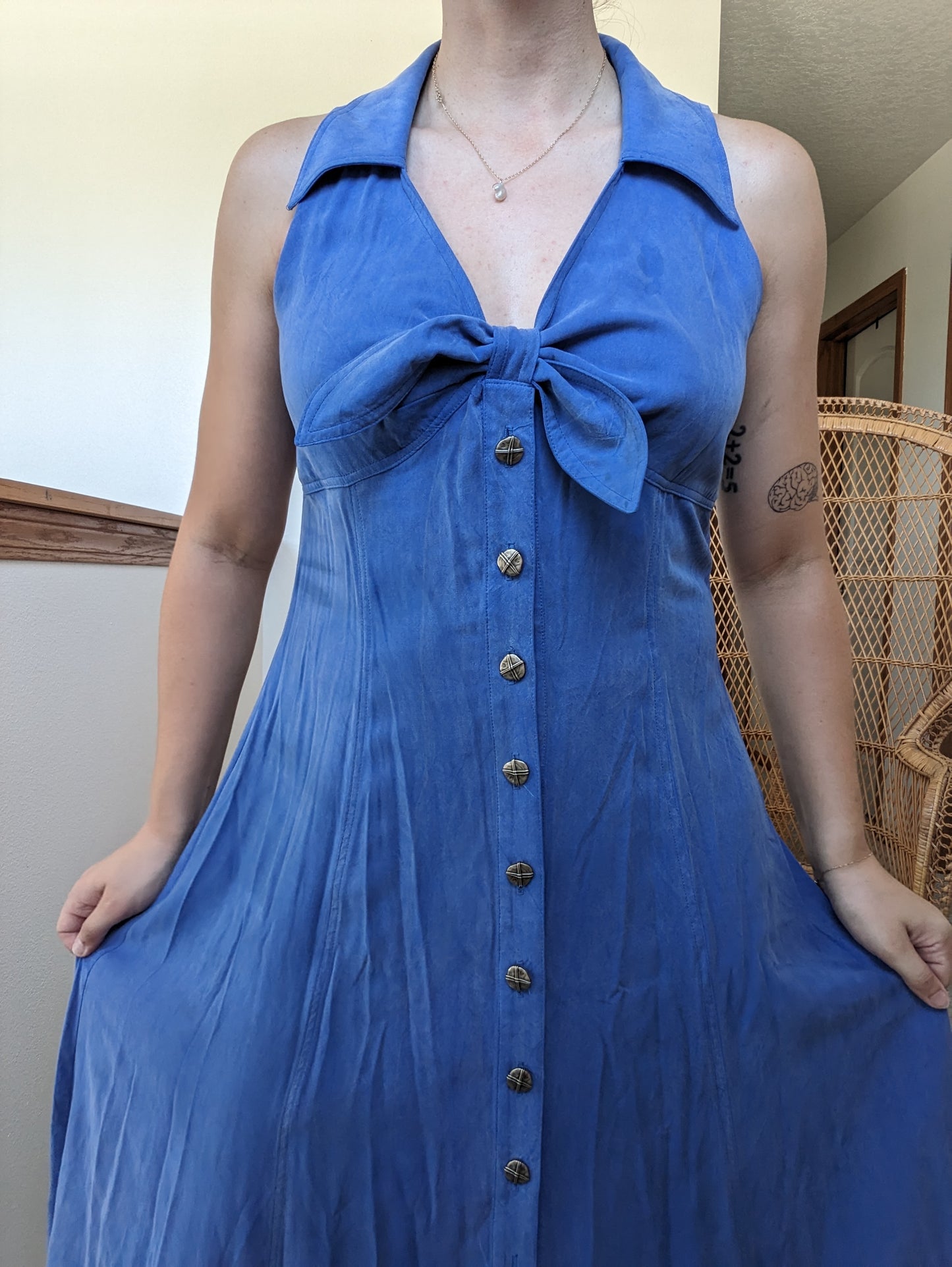 1990s blue halter dress