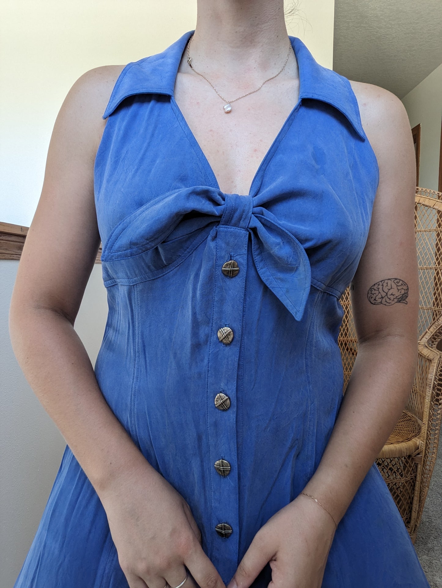 1990s blue halter dress