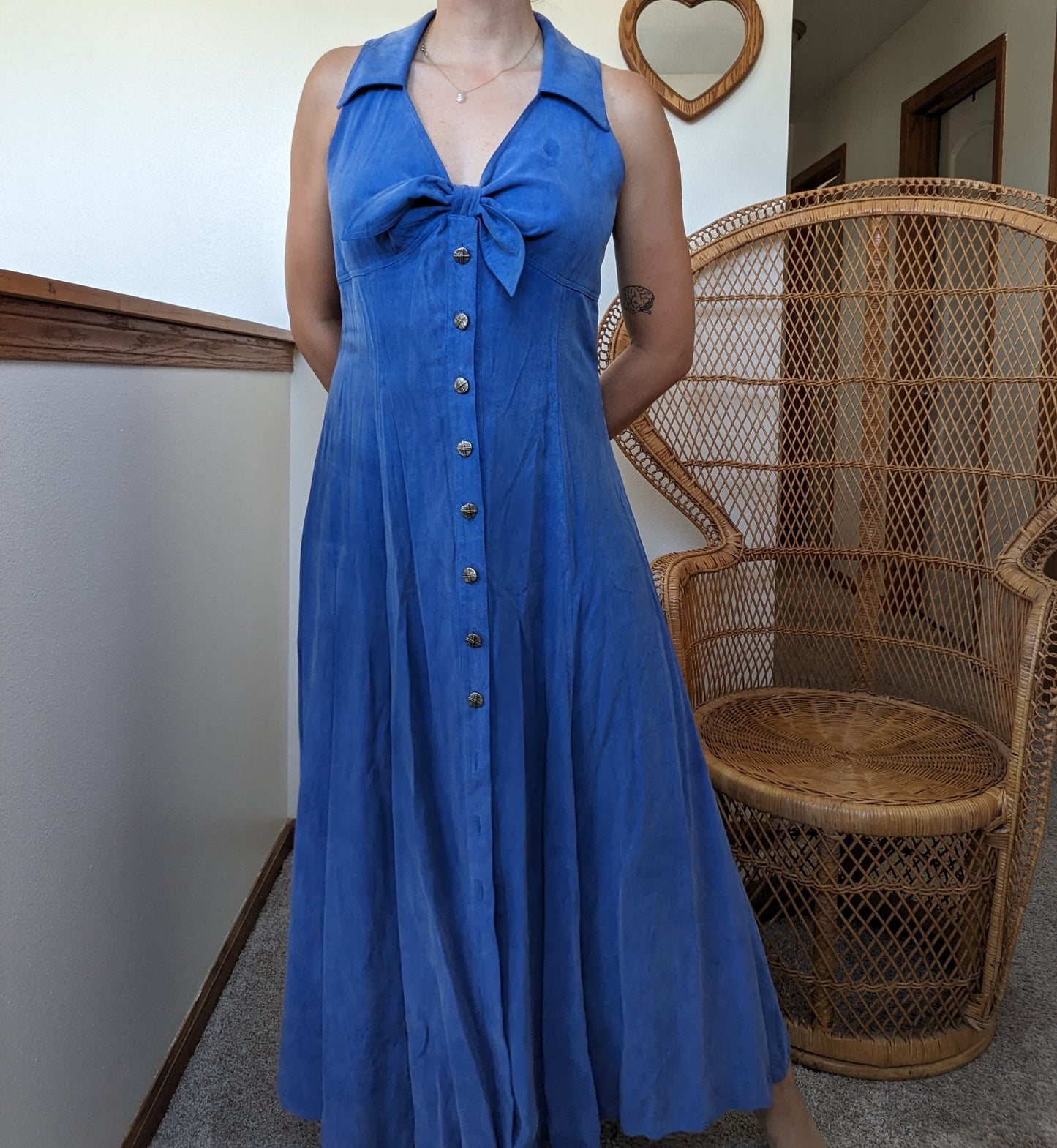 1990s blue halter dress