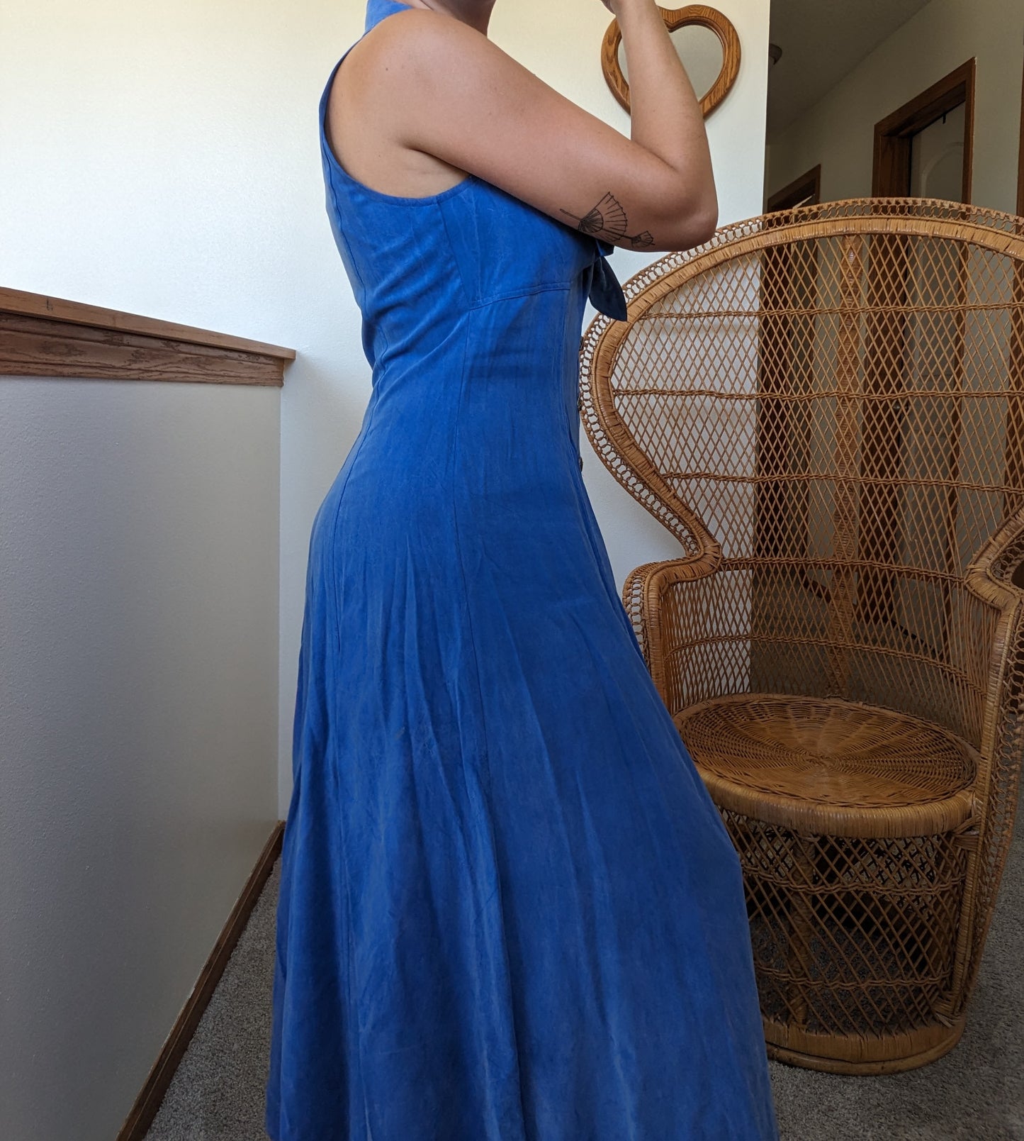 1990s blue halter dress