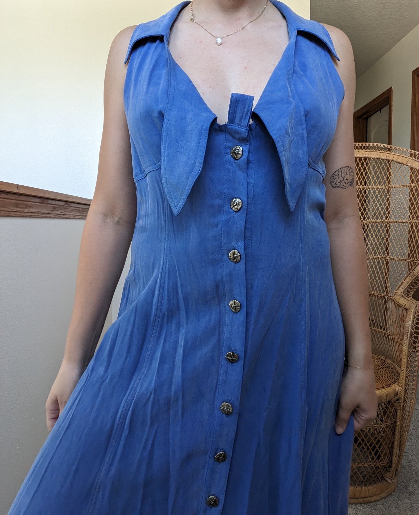 1990s blue halter dress