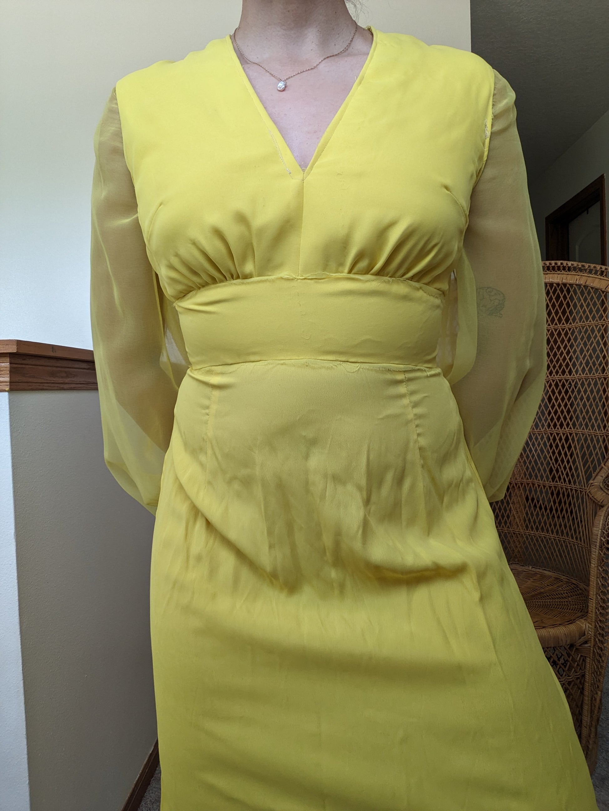 1960s/70s canary yellow dress Dress Rad Bonnie's Vintage