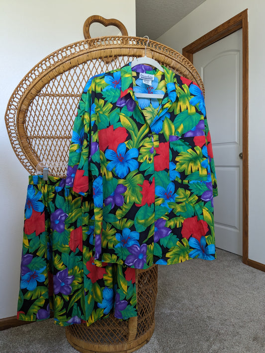 1980s plus size tropical set Set Rad Bonnie's Vintage