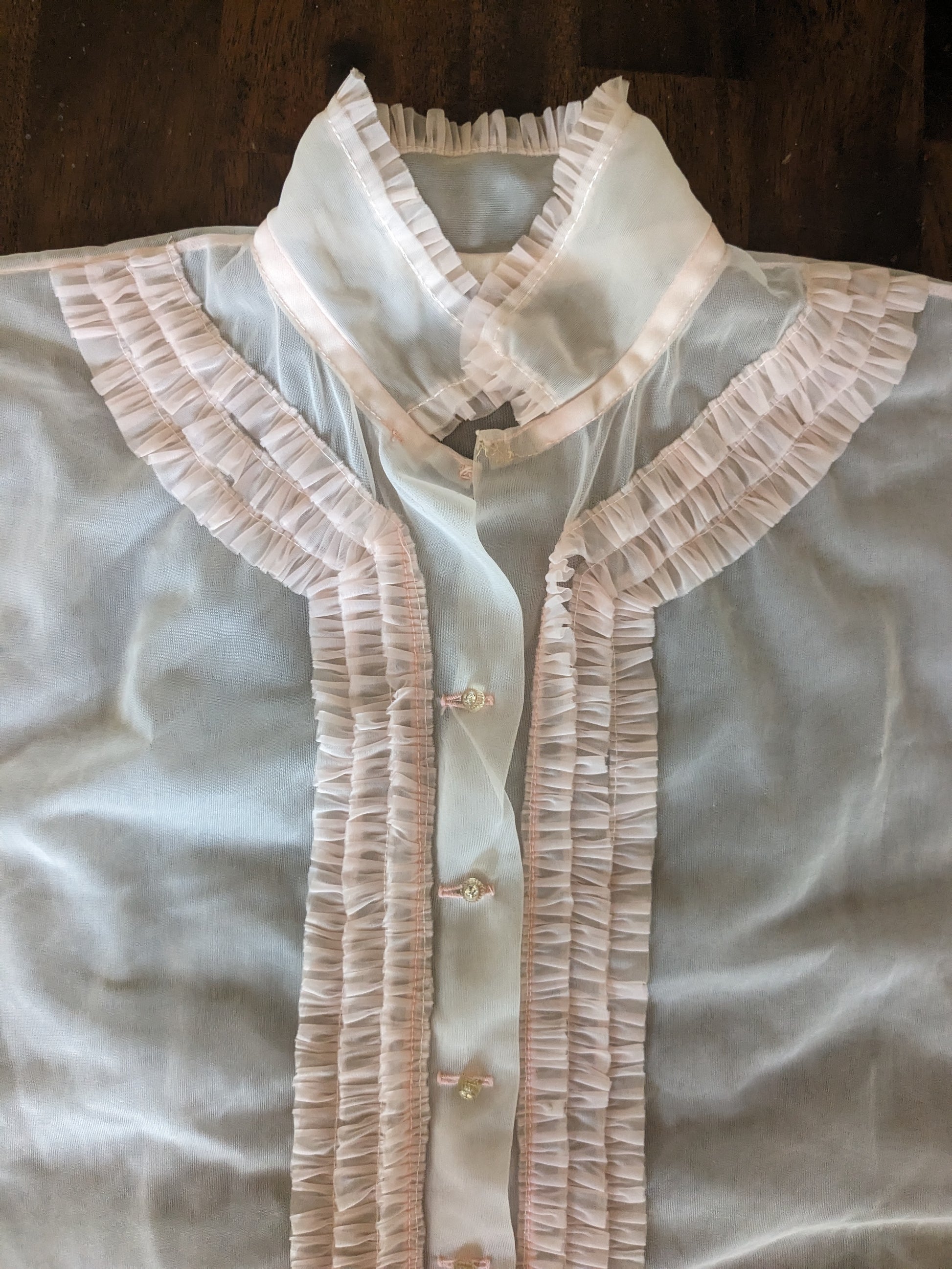 1970s pink sheer top Top Rad Bonnie's Vintage
