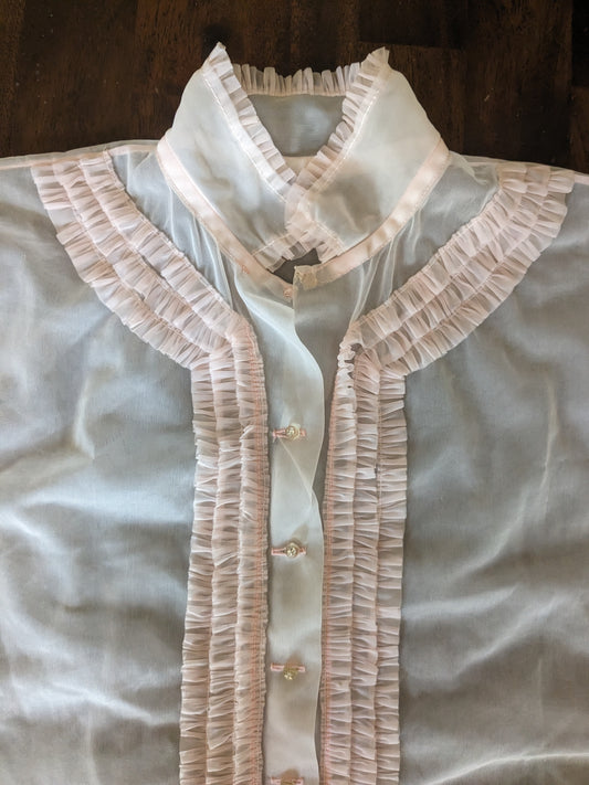 1970s pink sheer top Top Rad Bonnie's Vintage