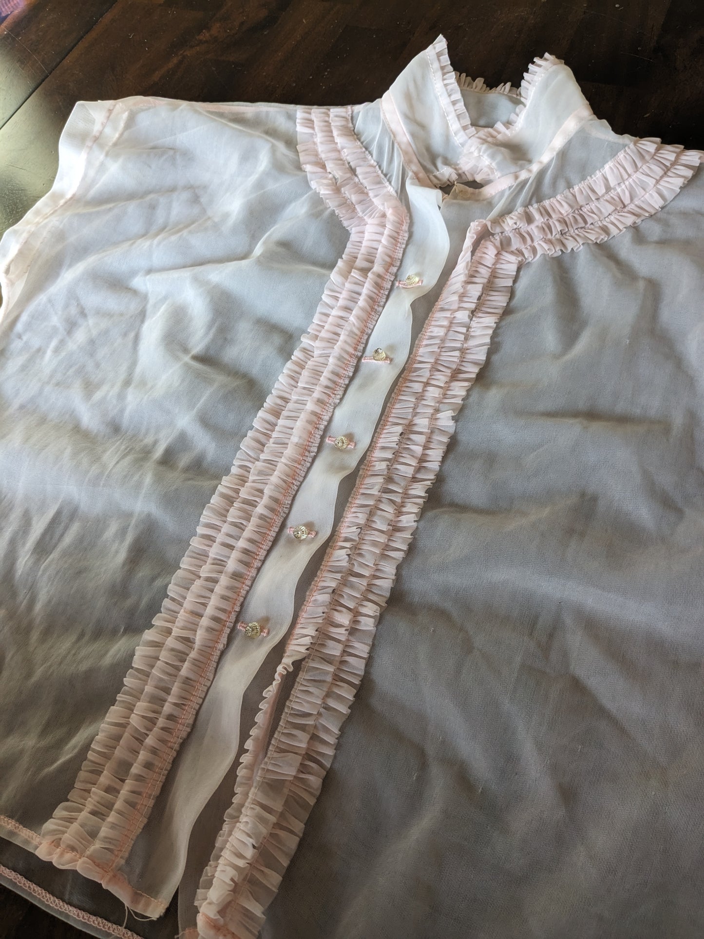 1970s pink sheer top Top Rad Bonnie's Vintage