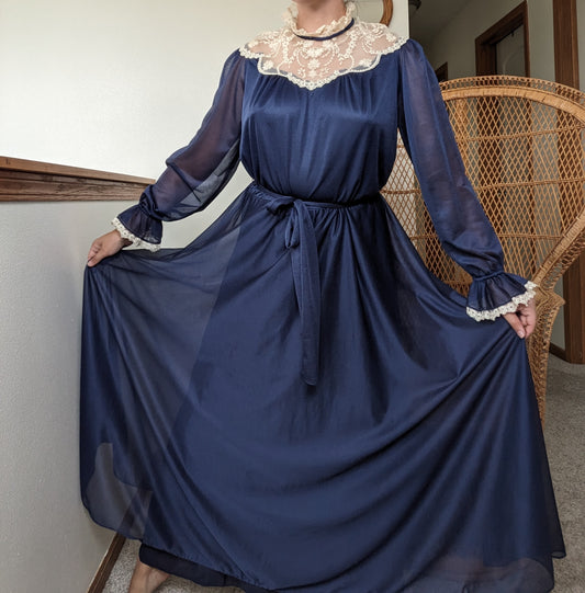 1970s Victorian maxi dress Dress Rad Bonnie's Vintage