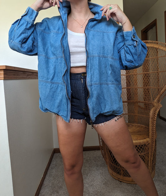 1990s denim zip up jacket Jacket Rad Bonnie's Vintage