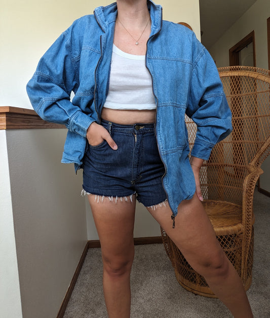1990s denim zip up jacket Jacket Rad Bonnie's Vintage