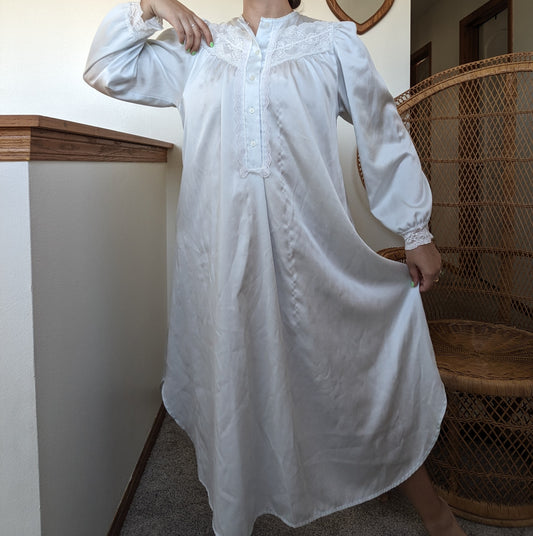 1980s Christian Dior powder blue nightgown nightgown Rad Bonnie's Vintage