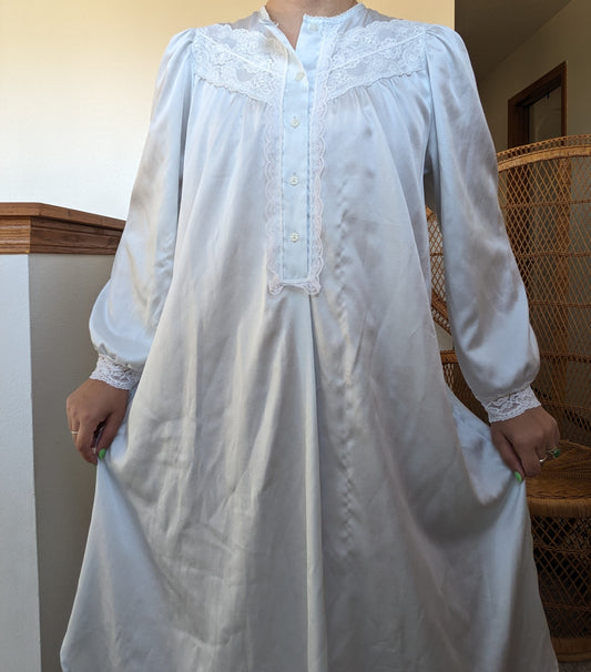 1980s Christian Dior powder blue nightgown nightgown Rad Bonnie's Vintage
