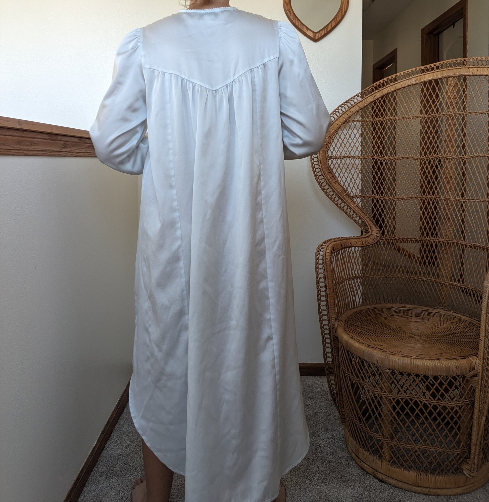 1980s Christian Dior powder blue nightgown nightgown Rad Bonnie's Vintage