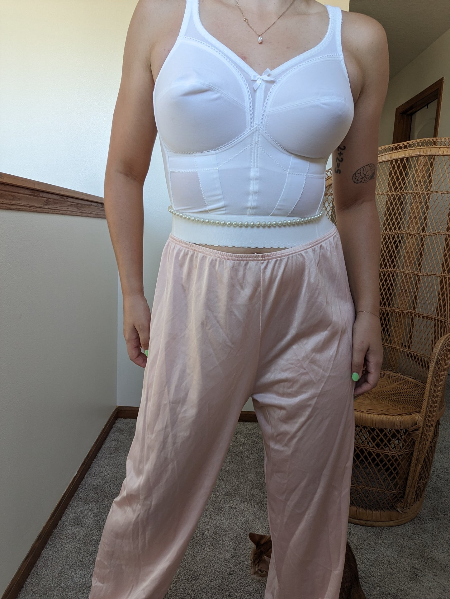 1970s Vanity Fair blush nylon pajama pants Pajamas Rad Bonnie's Vintage