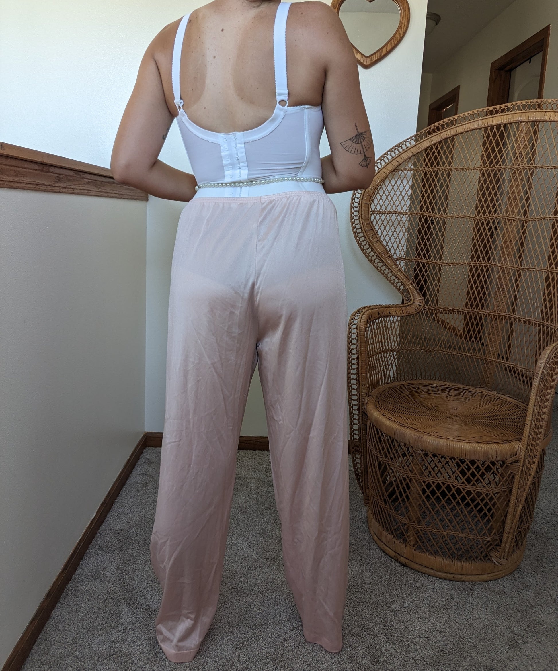 1970s Vanity Fair blush nylon pajama pants Pajamas Rad Bonnie's Vintage
