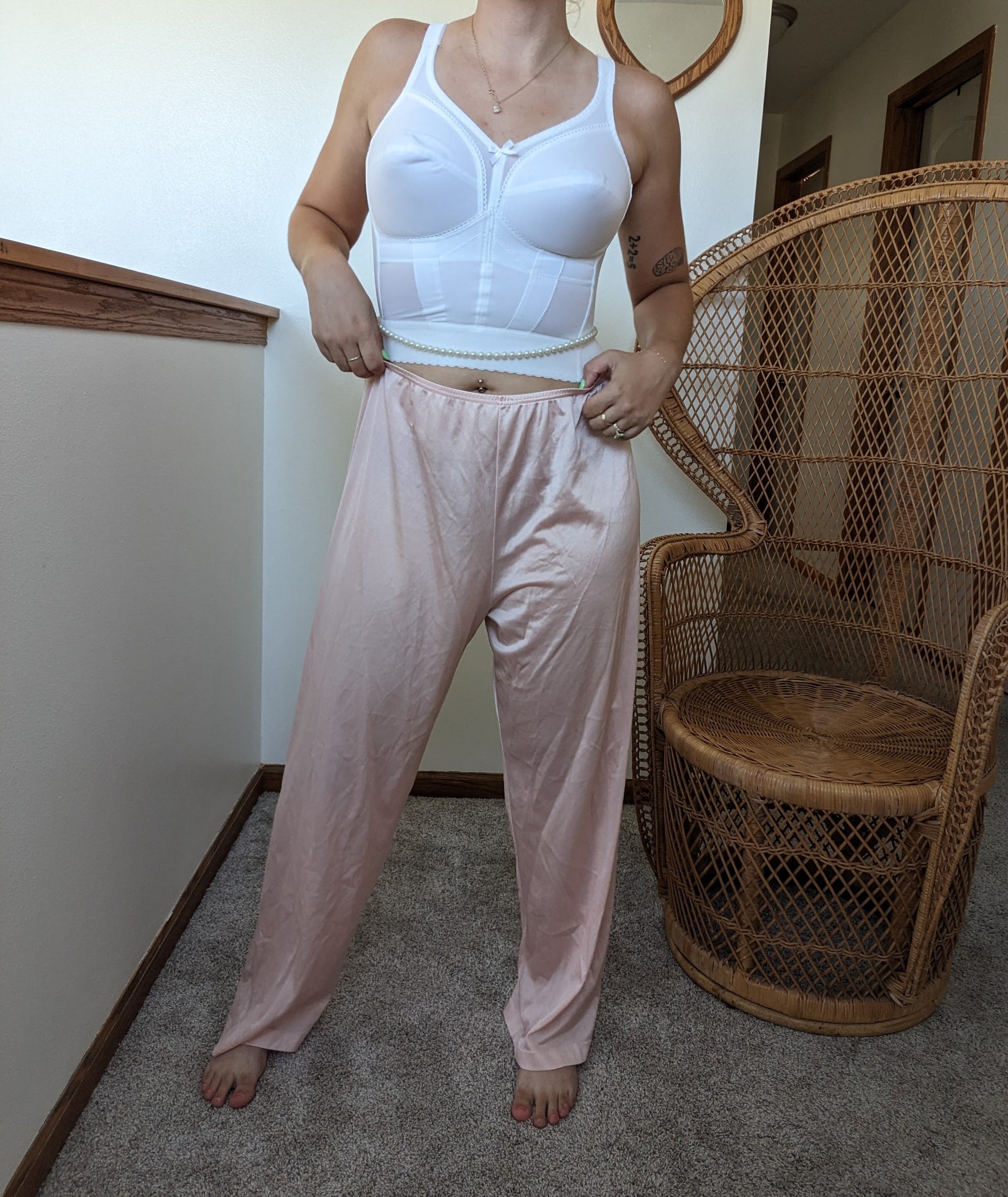 1970s Vanity Fair blush nylon pajama pants Pajamas Rad Bonnie's Vintage