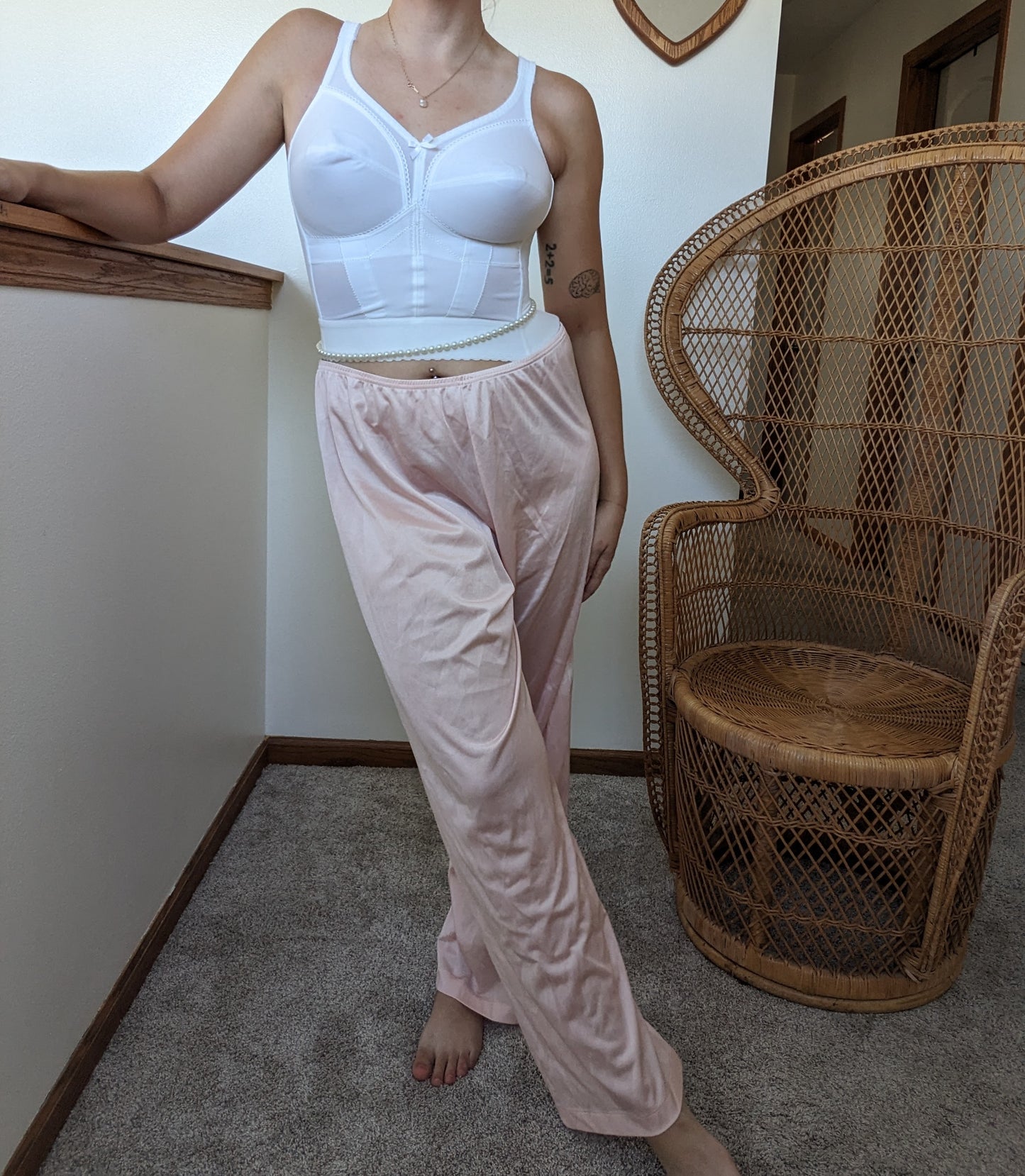 1970s Vanity Fair blush nylon pajama pants Pajamas Rad Bonnie's Vintage