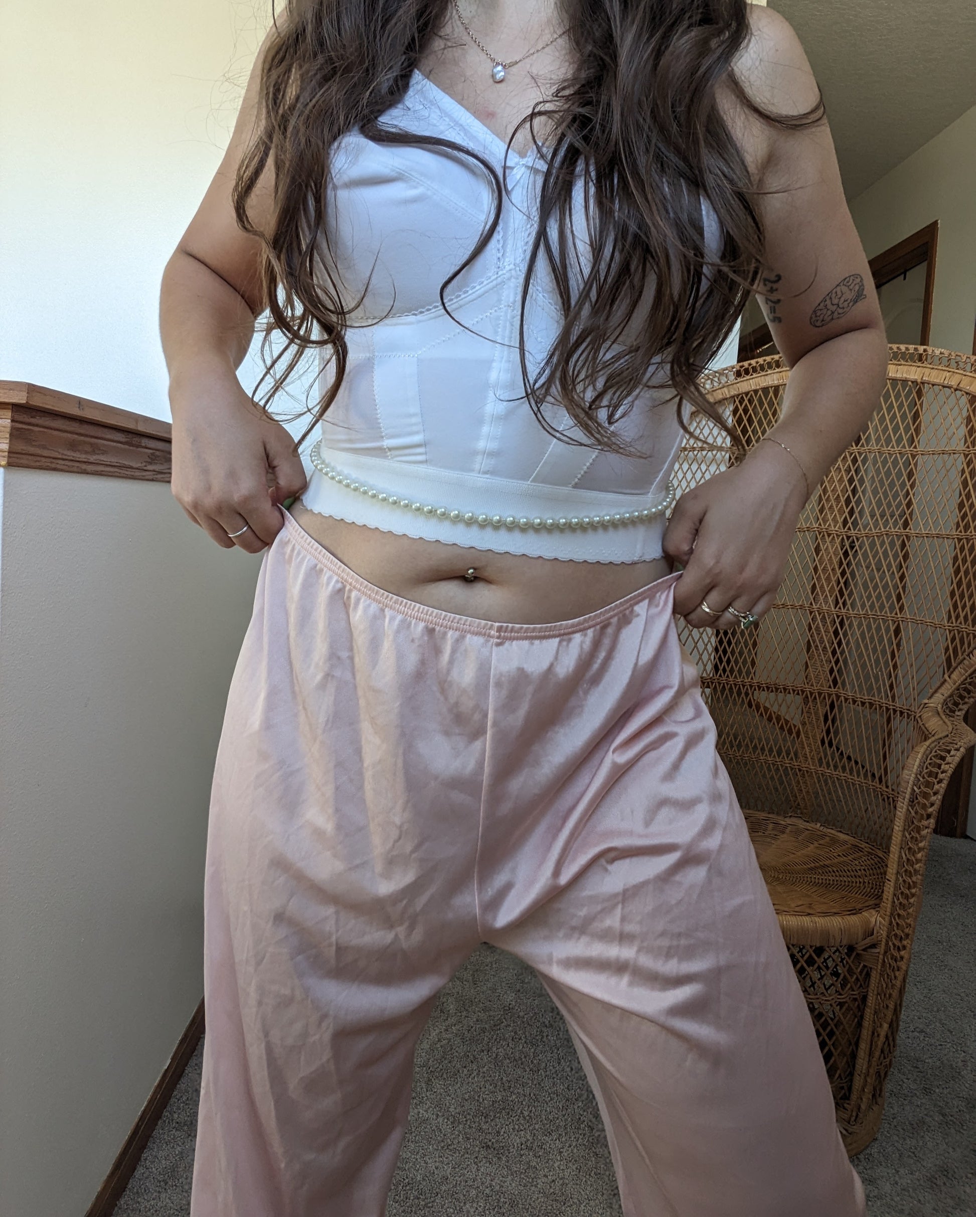 1970s Vanity Fair blush nylon pajama pants Pajamas Rad Bonnie's Vintage