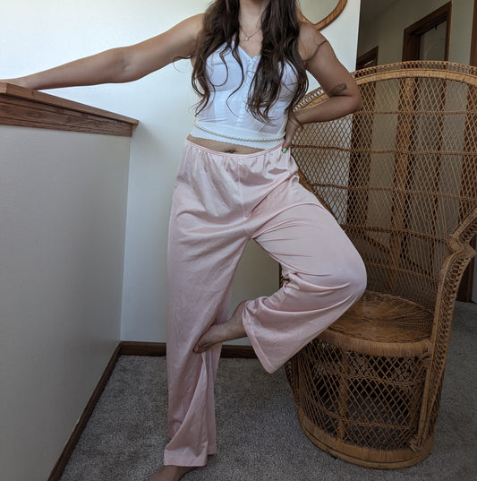 1970s Vanity Fair blush nylon pajama pants Pajamas Rad Bonnie's Vintage