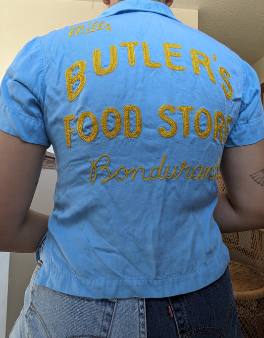 1960s union made chain stitch bowling shirt Top Rad Bonnie's Vintage