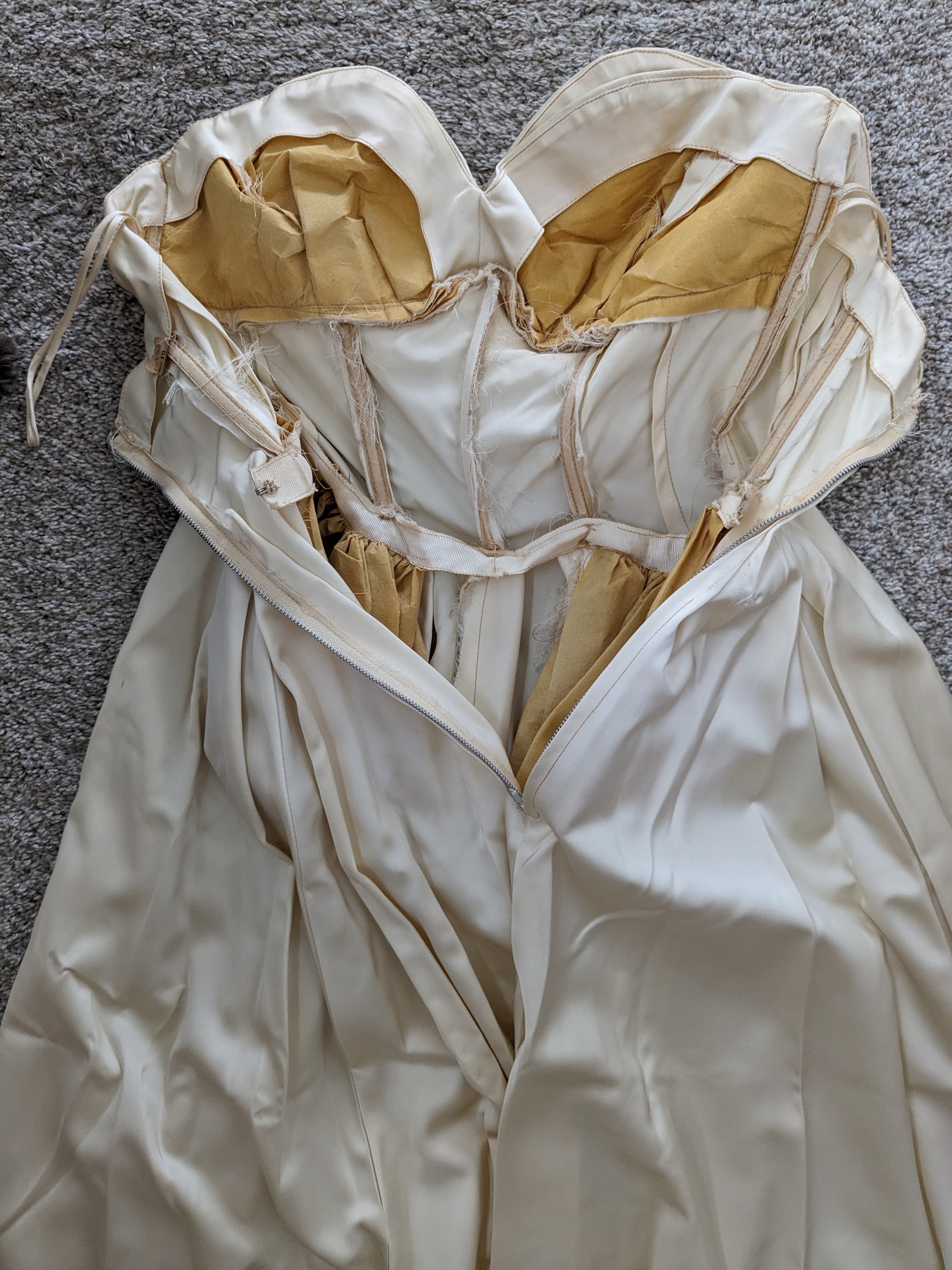 1950s silk satin wedding gown Dress Rad Bonnie's Vintage